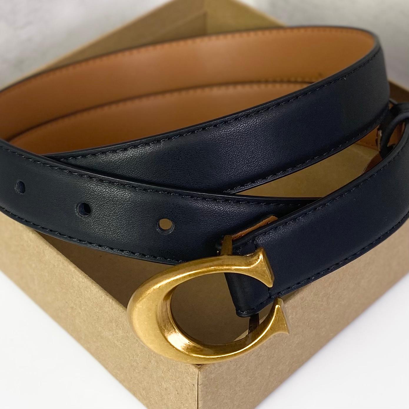 Coach Logo C DS Black/Gold Belt